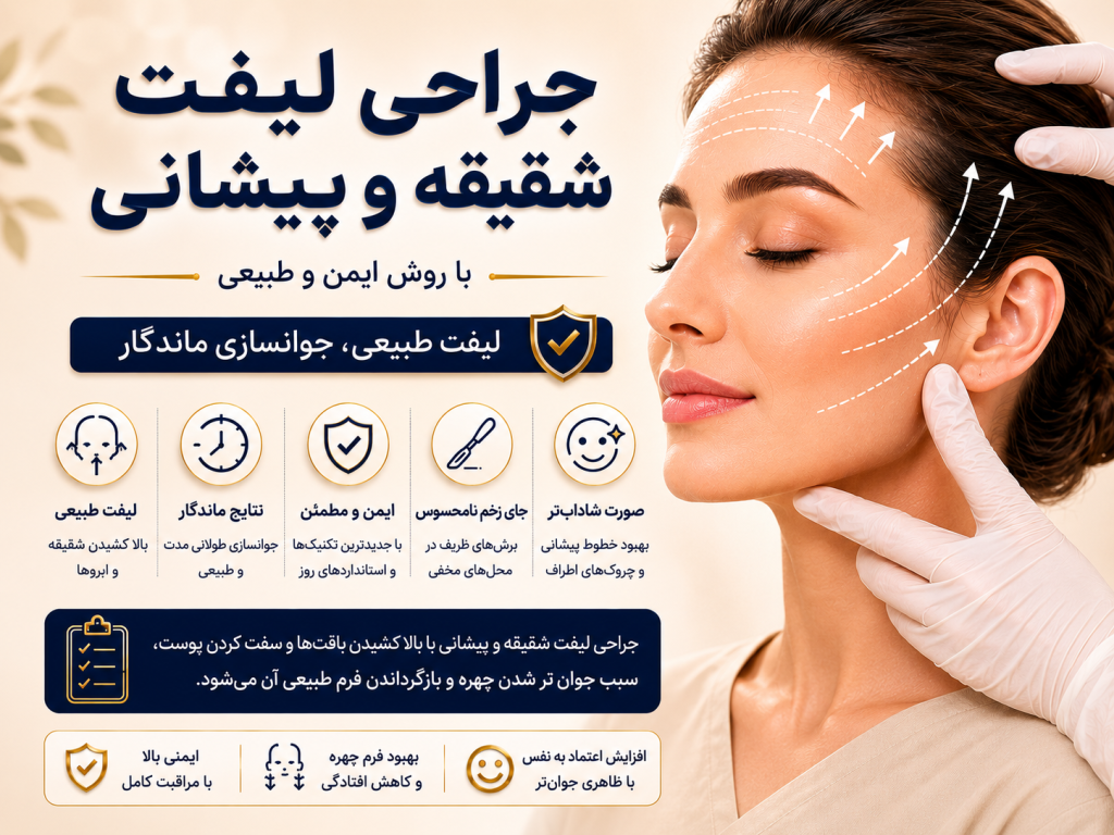 لیفت شقیقه و پیشانی برای جوانسازی صورت و رفع افتادگی ابرو